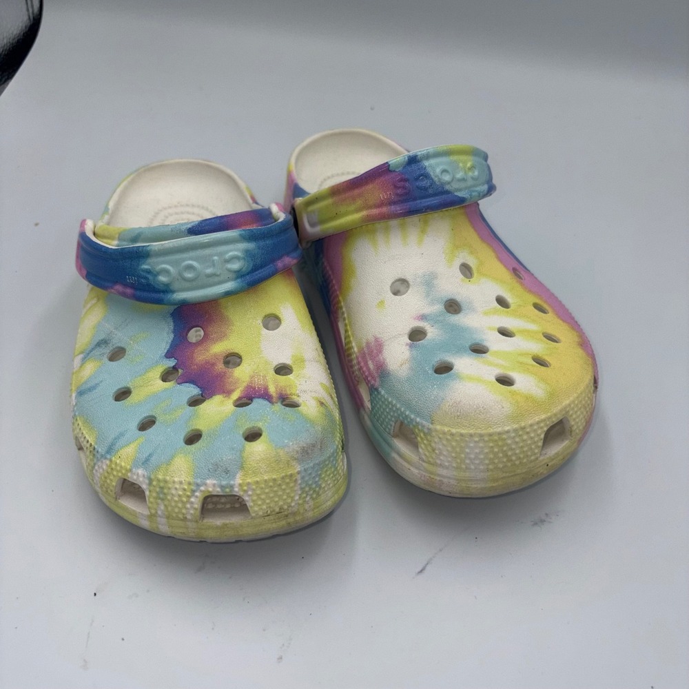 Crocs Classic Tie Dye Clogs Multi Color Mens 4 Womens 6 Comfort Shoes 205452
